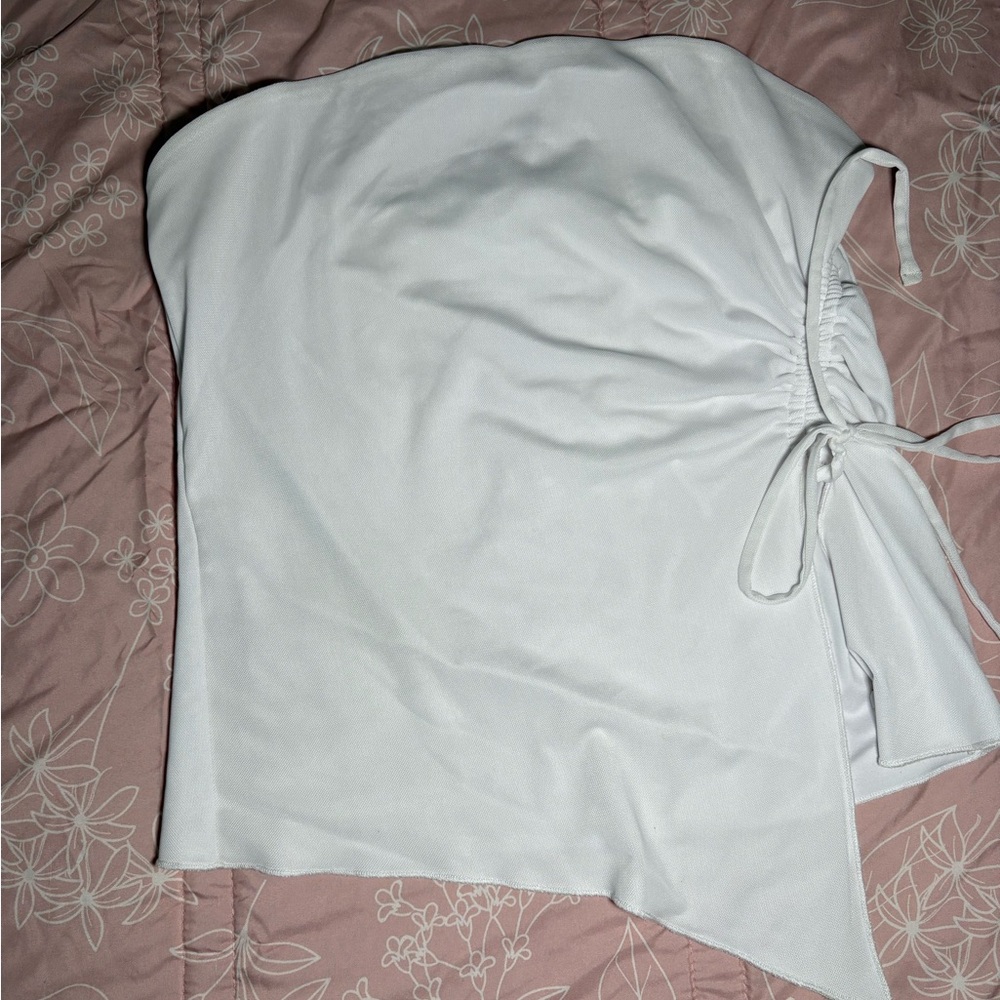 Garage white tubetop Tie Top